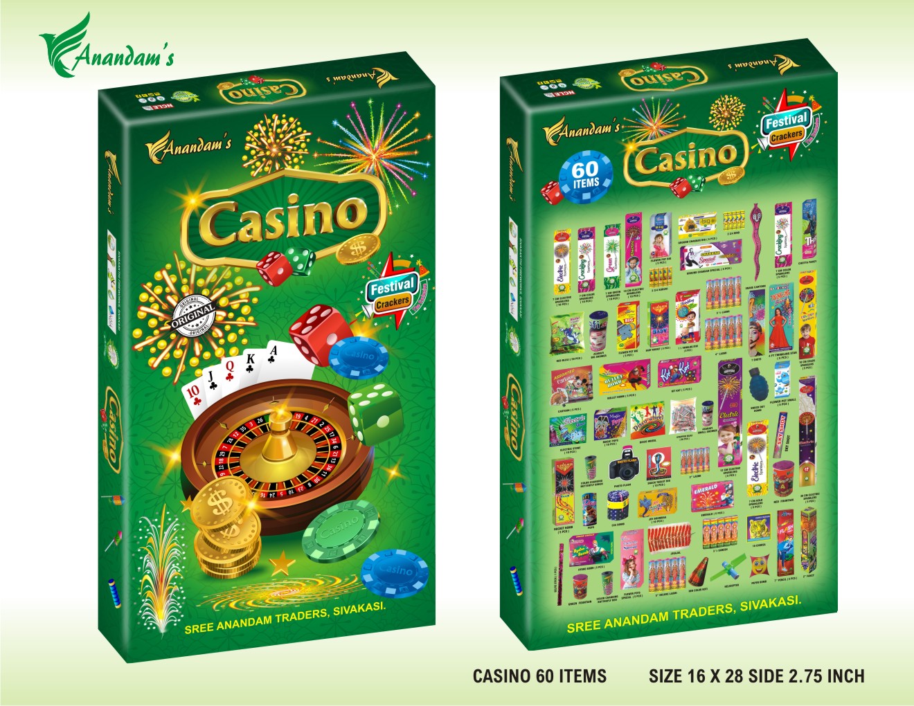 inba Crackers CASINO 60 Items Gift Pack